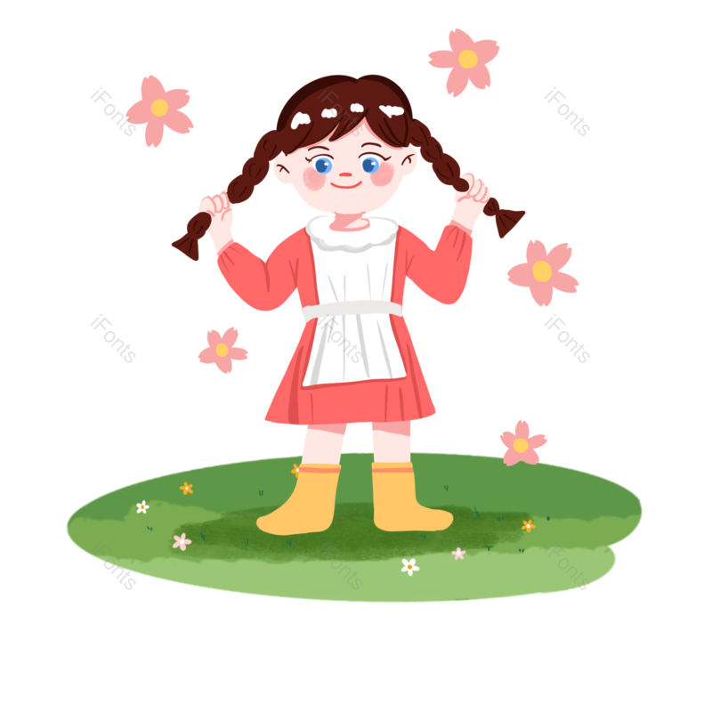 儿童节图片,儿童元素,插画PNG,可爱女孩免抠素材